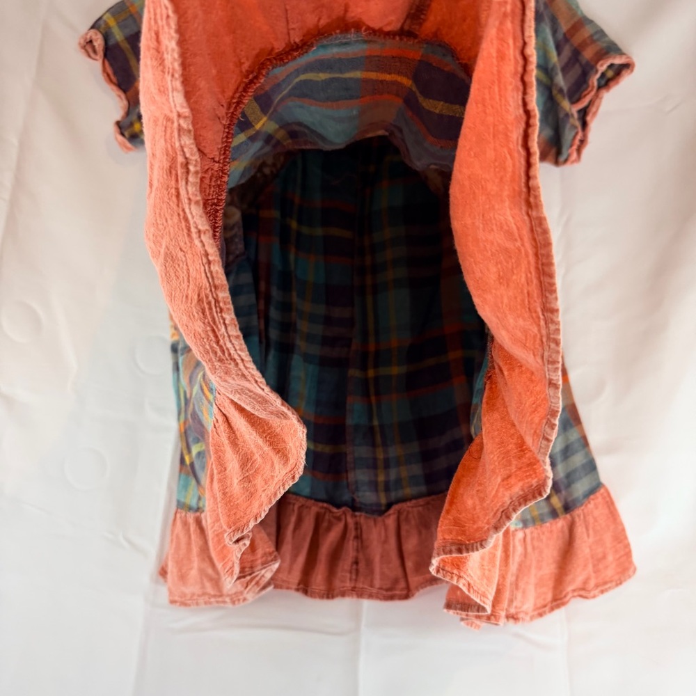 OLI & HALI Women’s Size M Dress Mini Oversized Boho Plaid Floral V Neckline - Picture 13 of 15